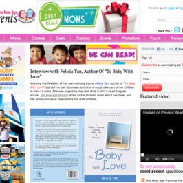 1st Publicity of To Baby With Love Book – TheNewAgeParents.com (Online)