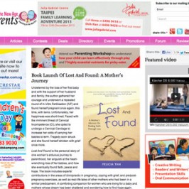 1st Publicity of Lost And Found Book – TheNewAgeParents.com (Online)